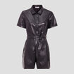 Combishort simili cuir noir femme