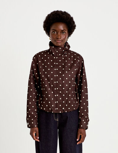 Veste oversize manches longues marron chocolat femme