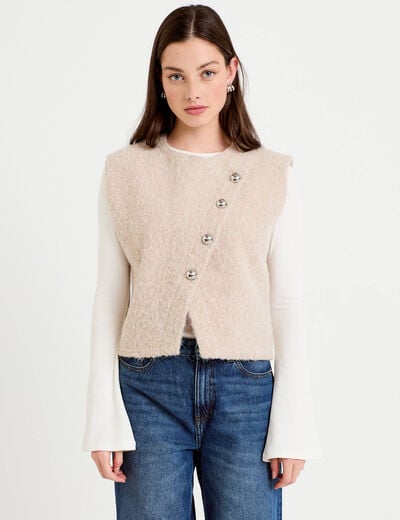 Gilet sans manches sable femme