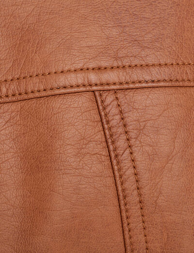 Veste droite zippée beige femme