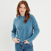 Pull à capuche bleu clair femme