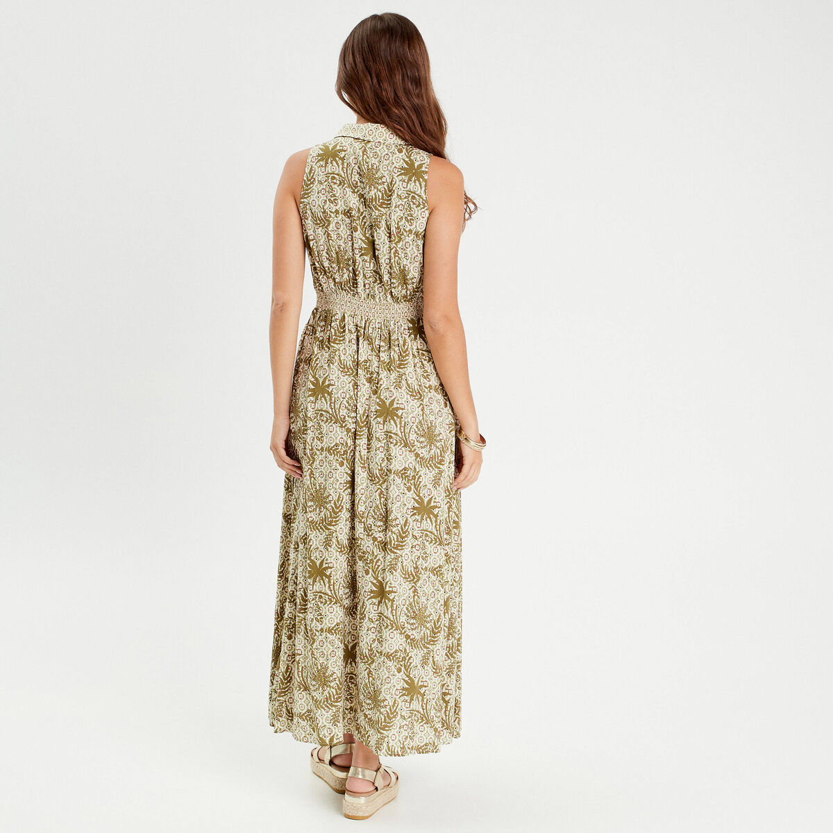 Robe longue sans manches blanc femme