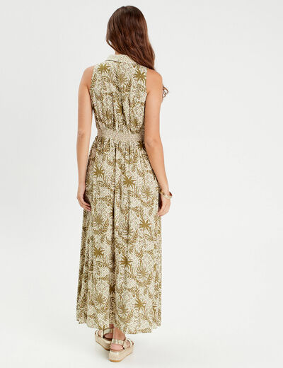 Robe longue sans manches blanc femme