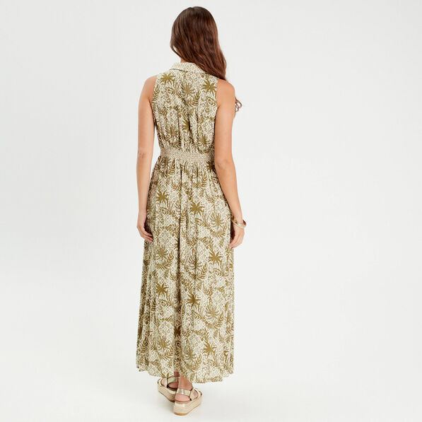 Robe longue sans manches blanc femme