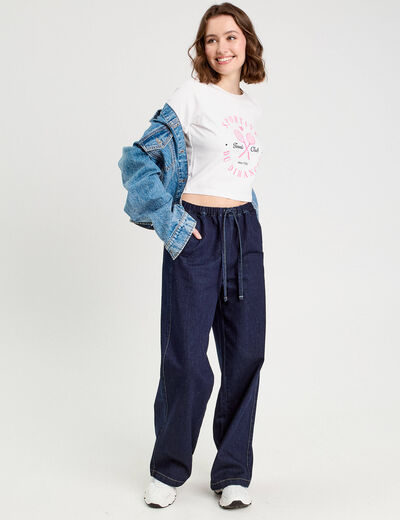 T-shirt cropped blanc femme