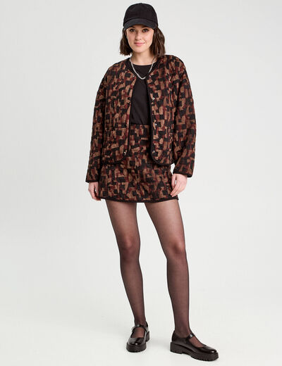 Veste matelassée marron cognac femme