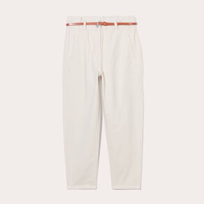 Pantalon slouchy ceinturé ecru femme