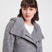 Manteau cintr&eacute; asym&eacute;trique gris fonc&eacute; femme