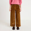 Pantalon bootcut taille haute velours marron femme
