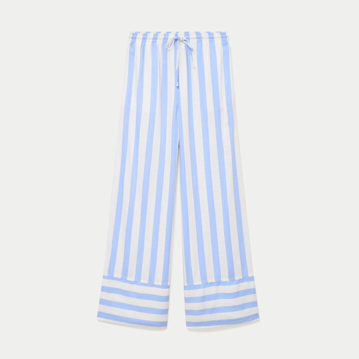 Pantalon large taille standard blanc femme