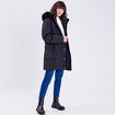 Doudoune droite ceinturée noir femme