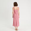 Robe longue évasée rose femme