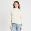 Pull col montant ecru femme