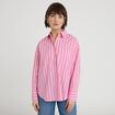 Chemise oversize col classique rose vif femme