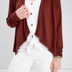 Cardigan col en V marron femme