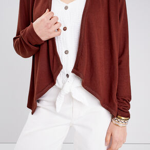 cardigan col en v marron femme Cardigan col en V marron femme