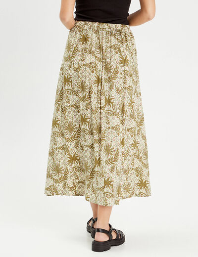 Jupe longue évasée blanc femme