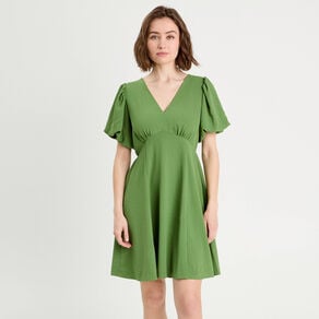 robe trapeze manches courtes vert femme Robe trapèze manches courtes vert femme