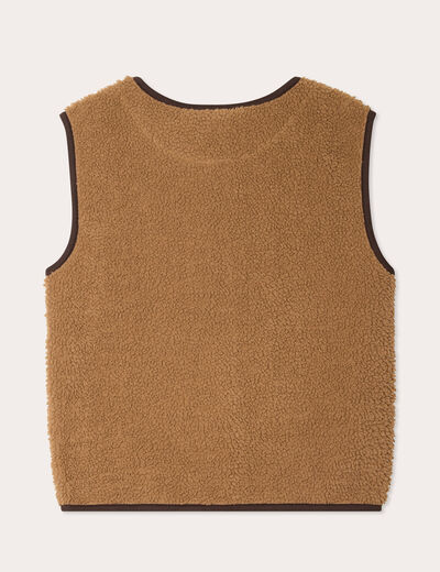 Gilet effet polaire marron clair femme