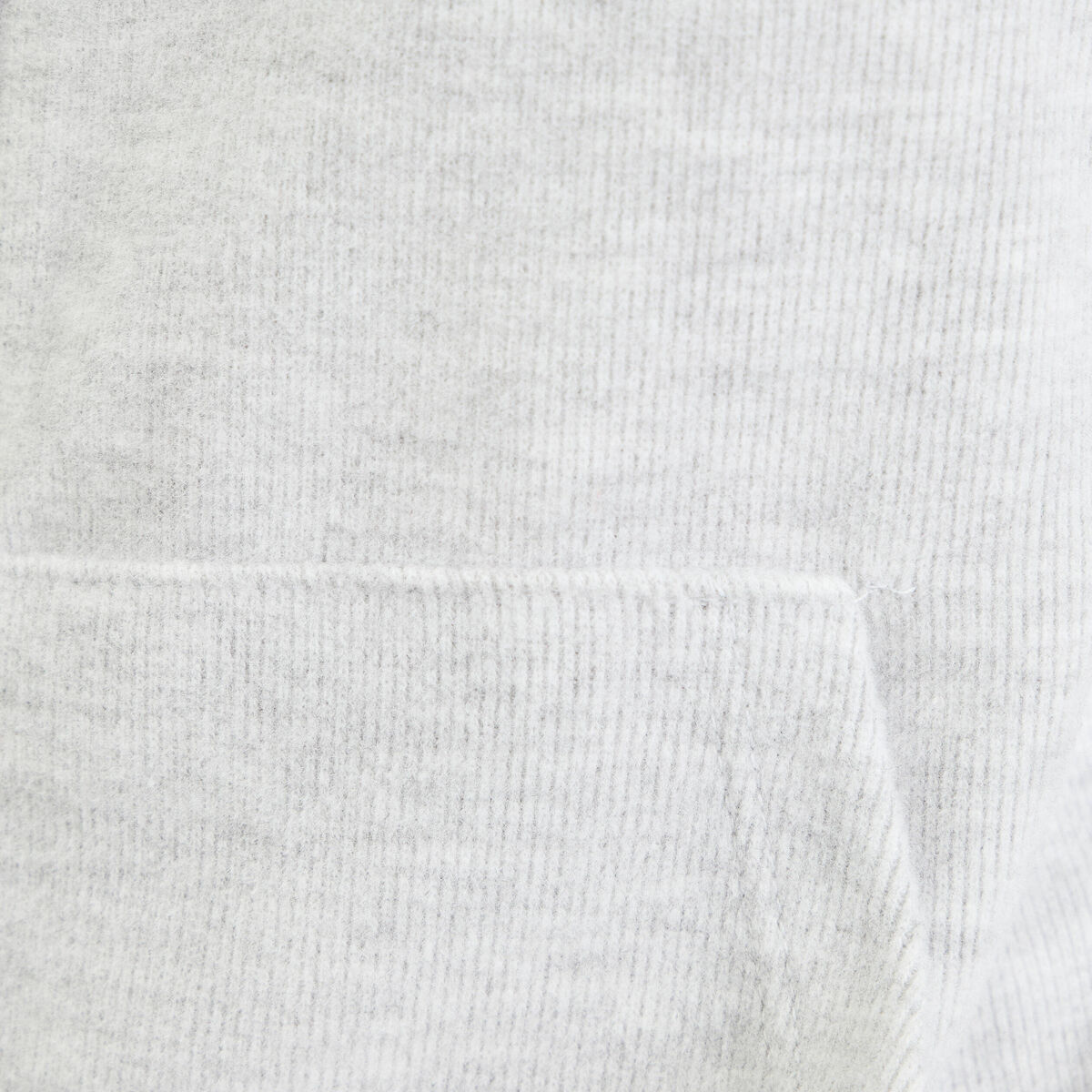 Sweat &agrave; capuche manches longues gris clair femme