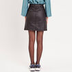 Jupe droite enduite denim noir enduit femme