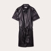 Robe moulante simili cuir noir femme