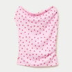 Top pliss&eacute; col bardot sans manches rose clair femme