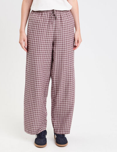 Pantalon large taille standard blanc femme