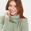 Pull avec col roulé vert pastel femme