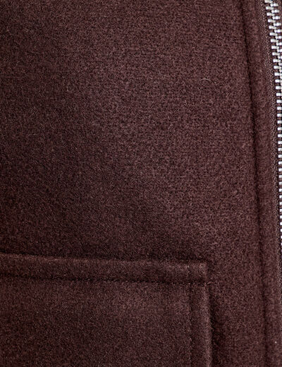 Veste zippée marron foncé femme