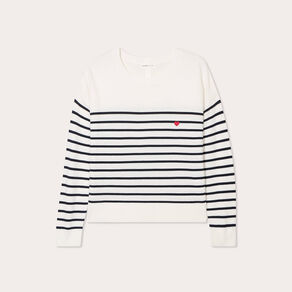 Pull manches longues bleu marine femme