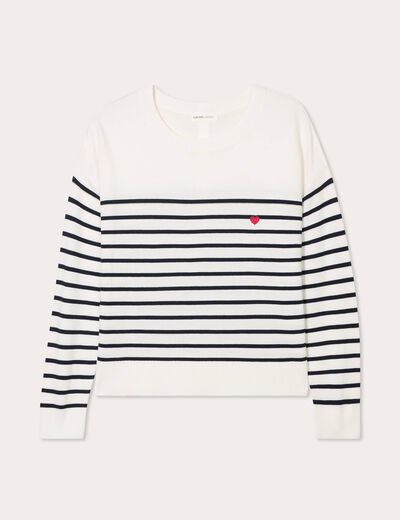 Pull manches longues bleu marine femme