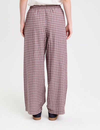 Pantalon large taille standard blanc femme