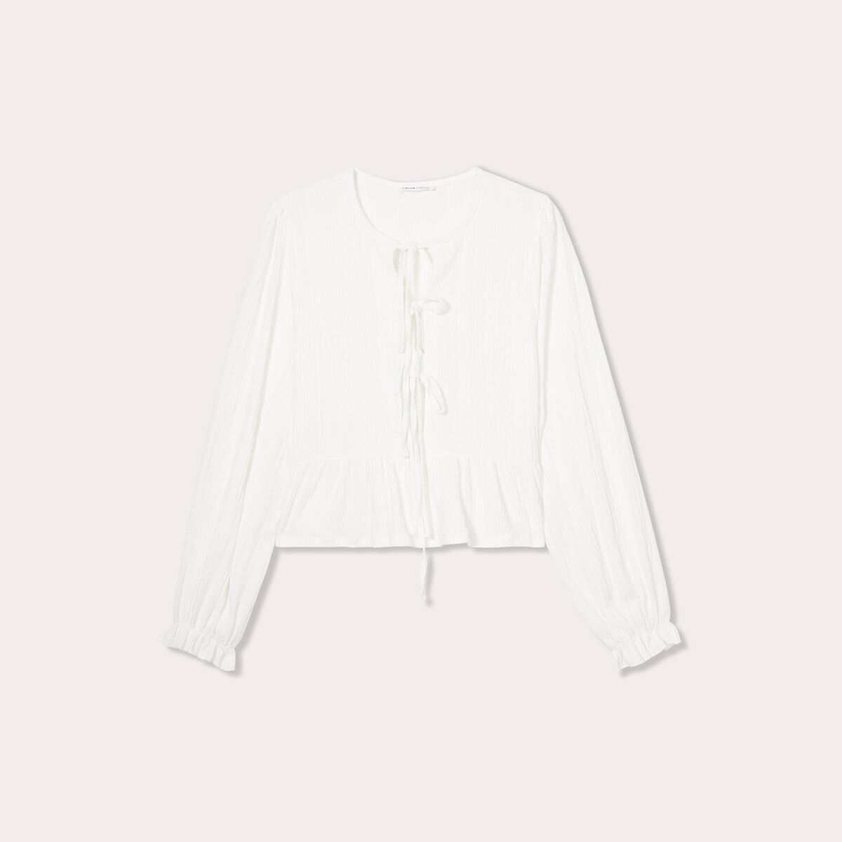 Blouse manches longues ecru femme