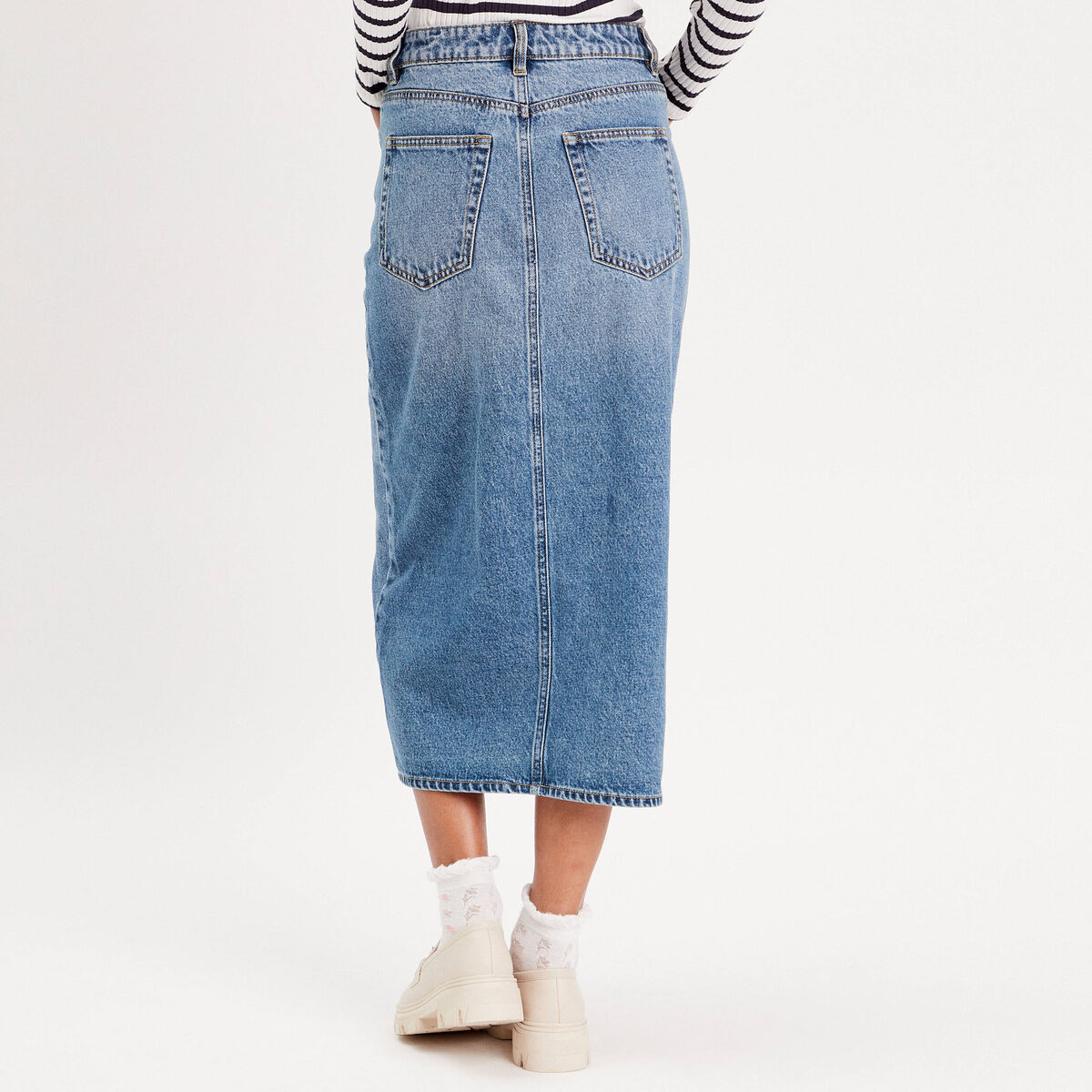 Jupe crayon taille standard denim double stone femme