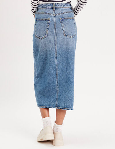Jupe crayon taille standard denim double stone femme