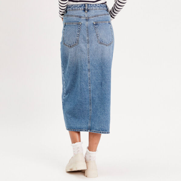 Jupe crayon taille standard denim double stone femme