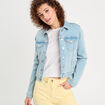 Veste en jean denim bleach femme