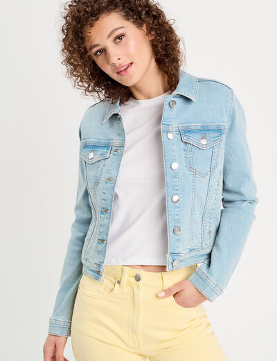 Veste en jean denim bleach femme