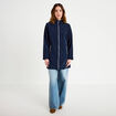 Parka &agrave; capuche manches longues bleu marine femme