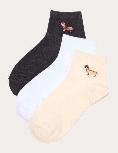 Lot 3 paires chaussettes ecru femme