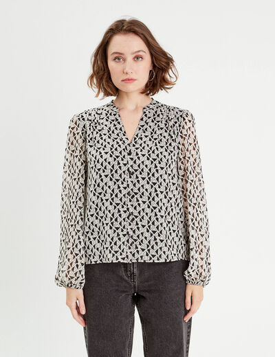 Blouse manches longues blanc femme