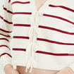 Pull avec petit noeud rouge foncé femme