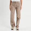 Jeans droit 5 poches marron cognac femme