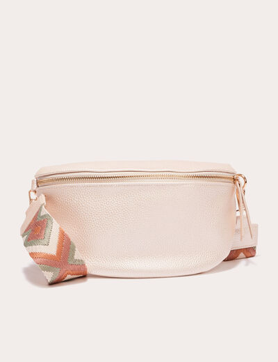 Sac banane en bandoulière gris argent femme