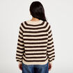 Pull ample col rond manches longues ivoire femme