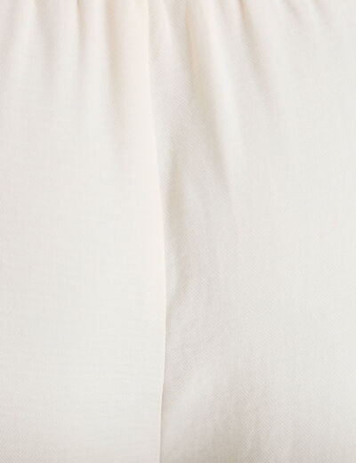 Pantalon large fluide ecru femme