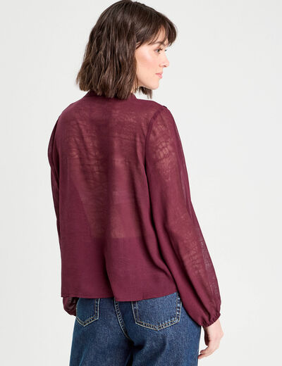 Blouse avec volants prune femme
