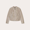 Veste ajustée simili cuir sable femme