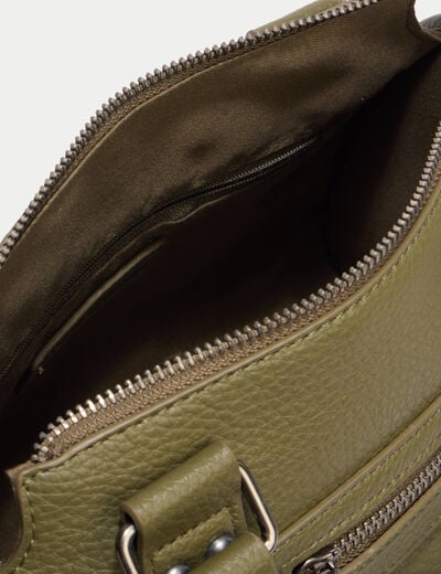 Sac port&eacute; main vert kaki femme